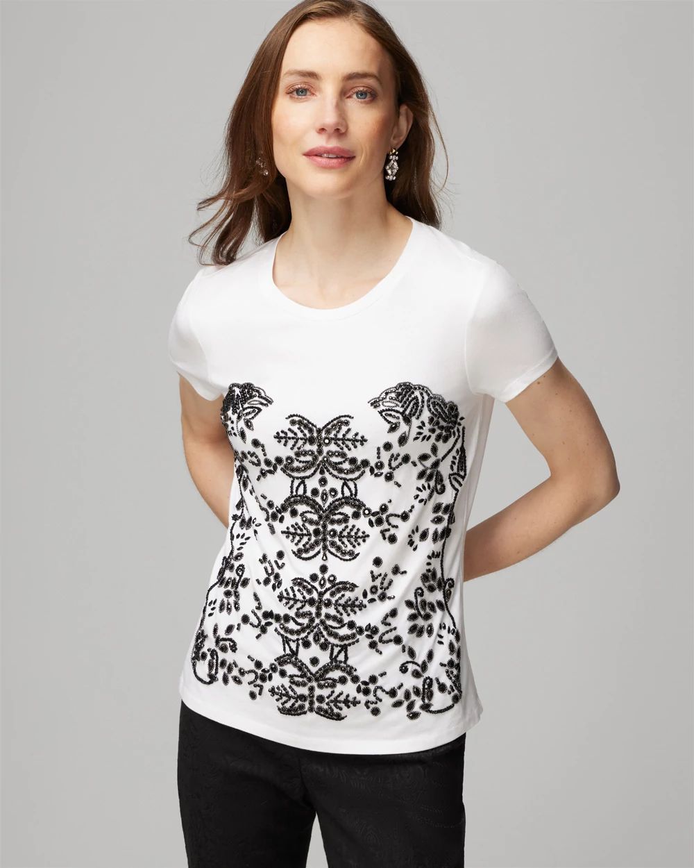 Short Sleeve Embellished Tee